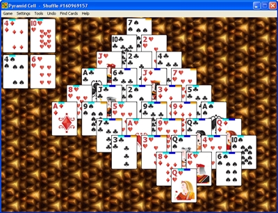 screenshot of Solitaire Games of Skill Sampler Beleaguered Castle, Yukon, Spider, FreeCell, Miss Milligan, Pyramid, solitaire,